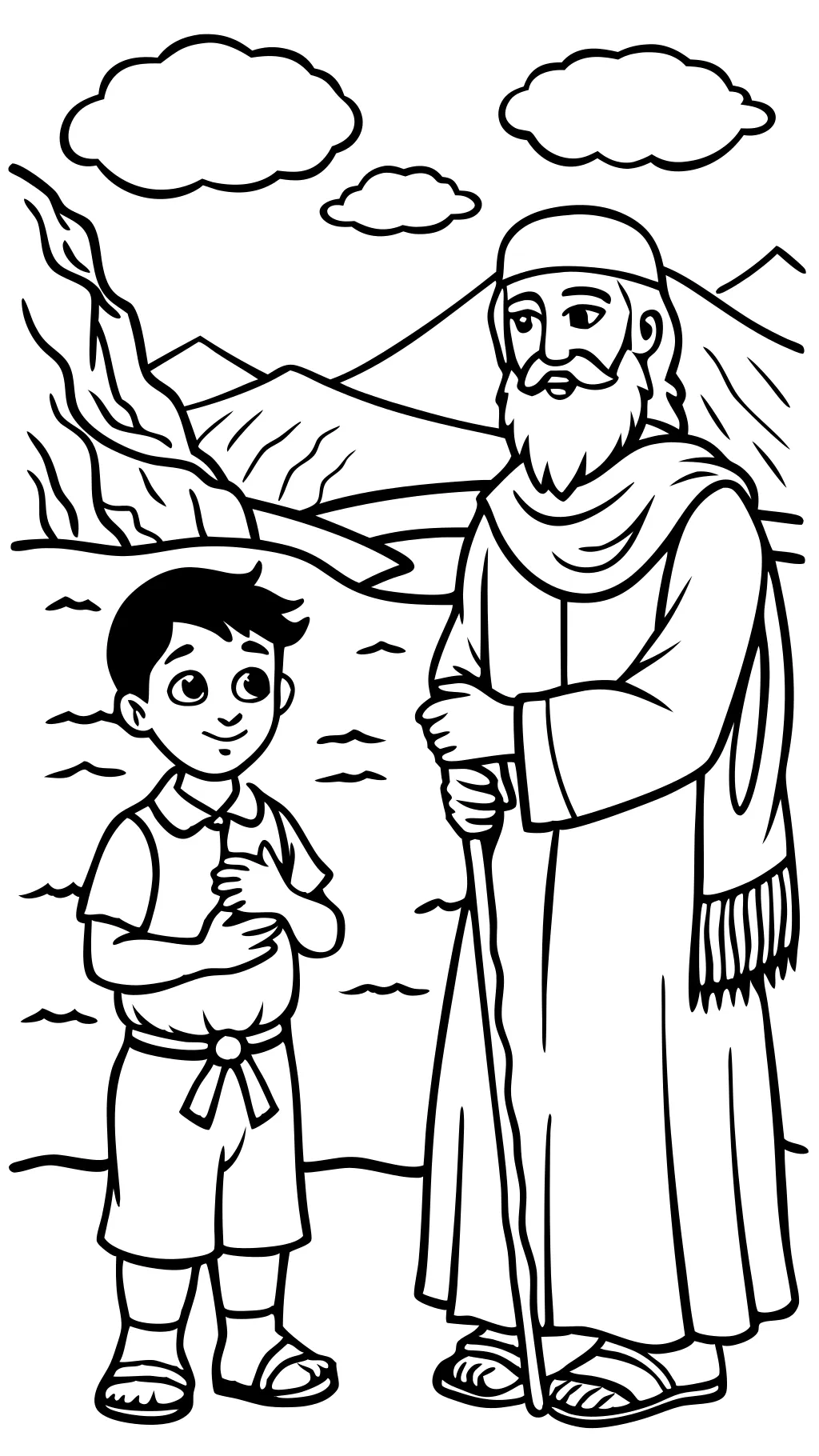 Páginas para colorear de Abraham e Isaac